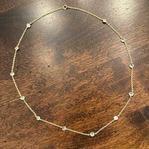 NWT 18k gold over sterling silver cz necklace